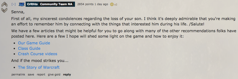 Illustration for article titled Dad Says He's Mourning His Son; WoW Community Rushes To Help